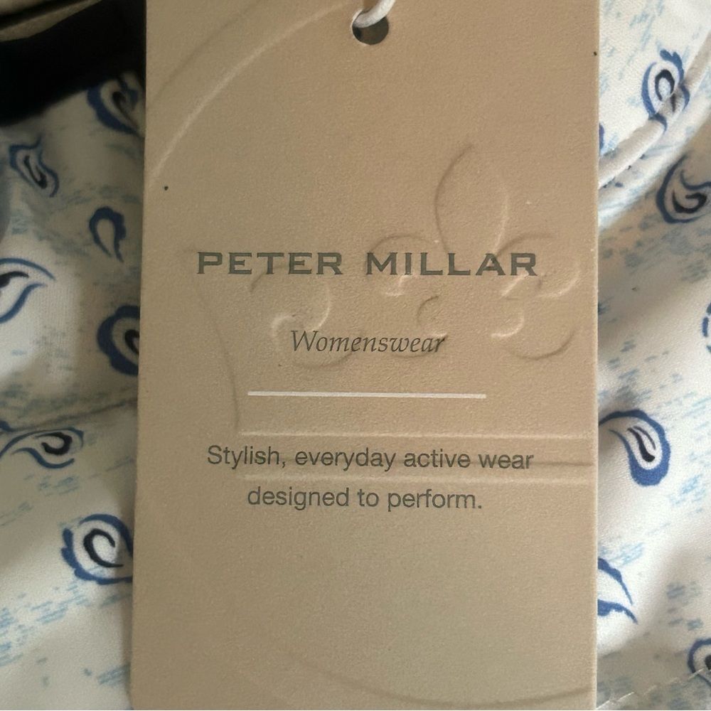 Peter Millar Fuse Hybrid Vest Tossed Paisley White Navy Full Zip Womens Small - Picture 3 of 8